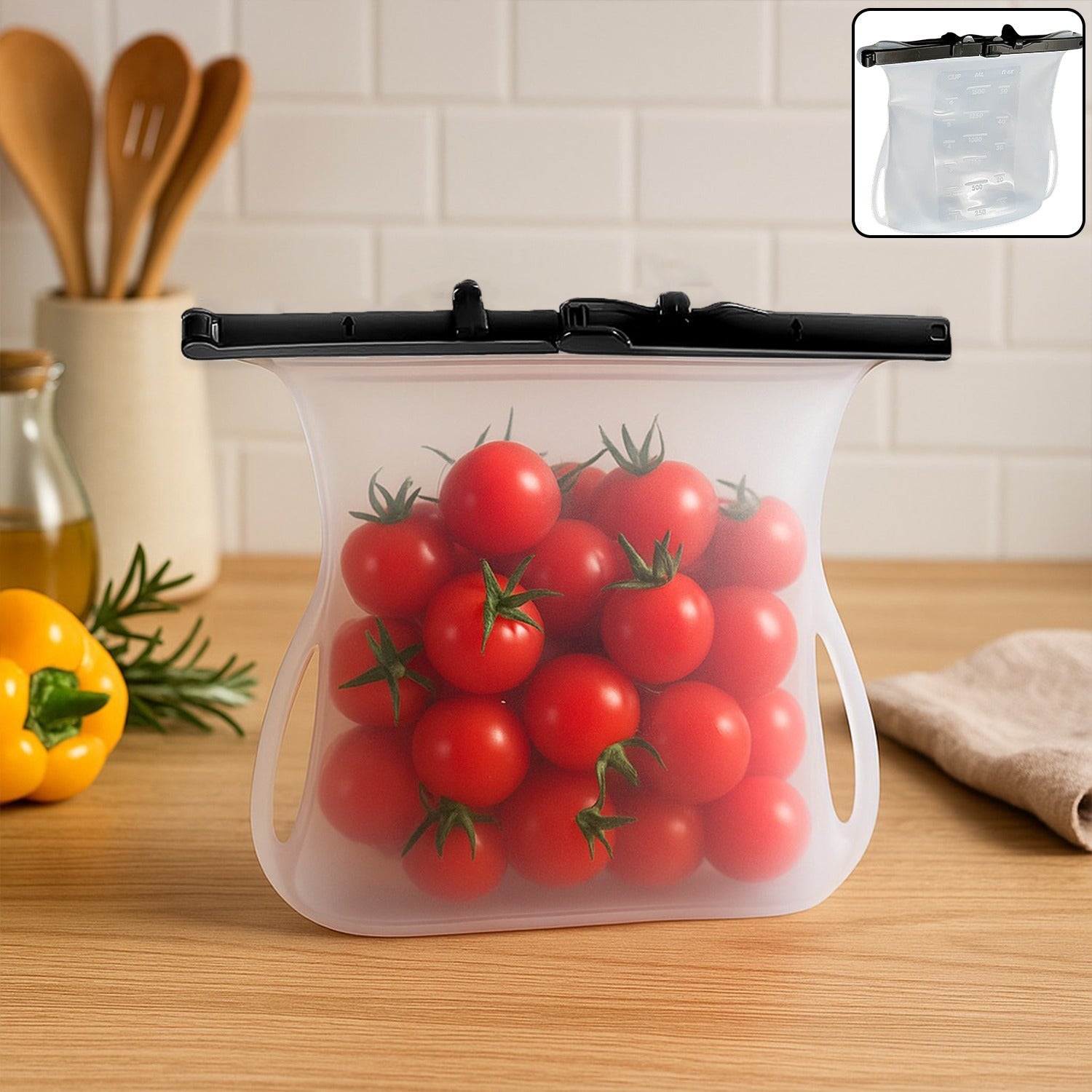 Reusable Silicone Food Storage Bag – Leakproof, Flat Bottom, Freezer & Microwave Safe, BPA-Free Snack & Sandwich Bag (1 Pc) Reusable Silicone Food Storage Bag – Leakproof, Flat Bottom, Freezer & Microwave Safe, BPA-Free Snack & Sandwich Bag (1 Pc)